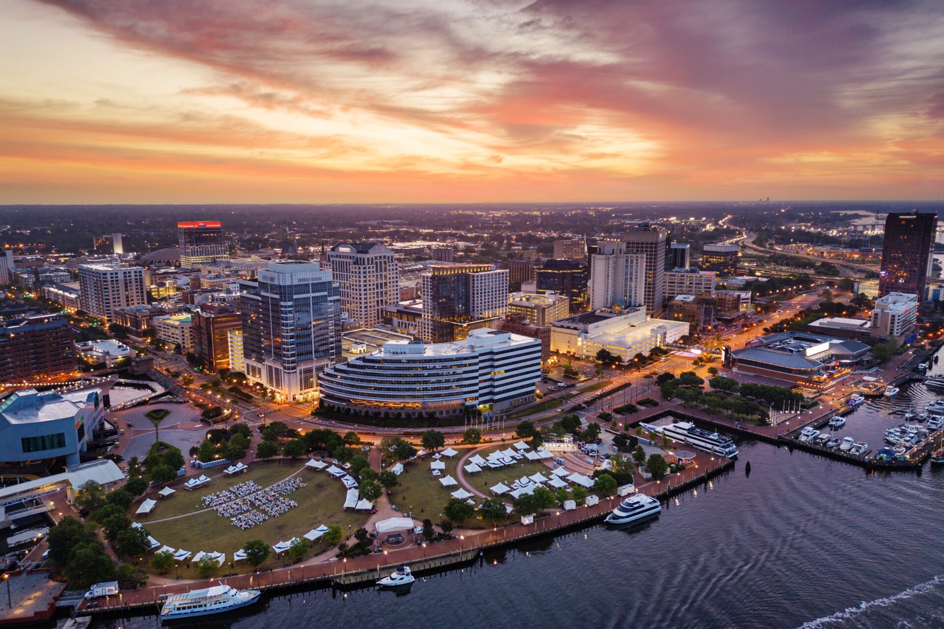 Norfolk,,Virginia,,Usa,Downtown,City,Skyline,From,Over,The,Elizabeth Independence Square Apartments 5120 George Washington Highway Portsmouth, VA 23702